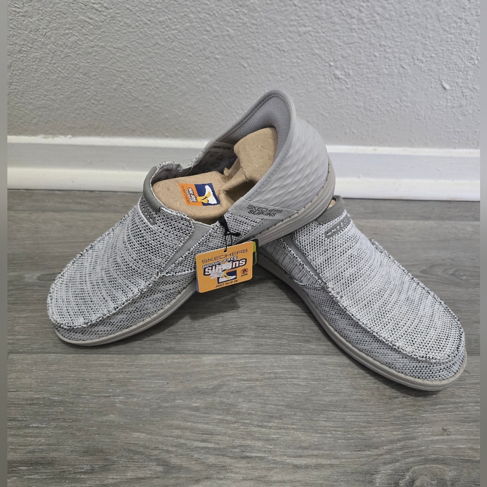 Skechers Men's Light Gray Slip-On Loafers